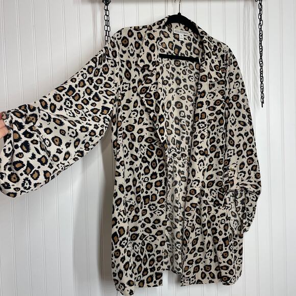 NWT & NWOT Dana Buchman Animal Print Blazer & V-Neck Tee Bundle OF 2 Size XL - Picture 2 of 10